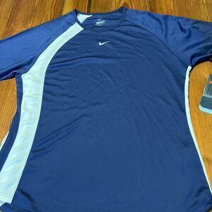 Nike‎ T-Shirt Womens M Navy Blue Center Swoosh Athletic Sportswear Dri-Fit